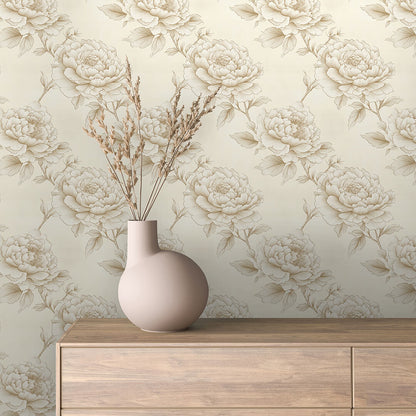 Blumenillustrationen ideal für zeitlose Wohnkonzepte, elegante Schlafzimmer oder helle FlurePVC-freie Tapete  schneller Versand▪️Einfach abziehen, aufkleben, fertig! Made in Germany PCC FoliaConcept