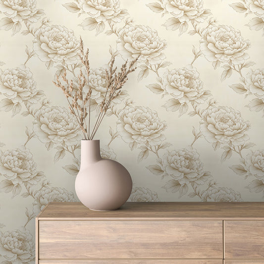 Blumenillustrationen ideal für zeitlose Wohnkonzepte, elegante Schlafzimmer oder helle FlurePVC-freie Tapete  schneller Versand▪️Einfach abziehen, aufkleben, fertig! Made in Germany PCC FoliaConcept