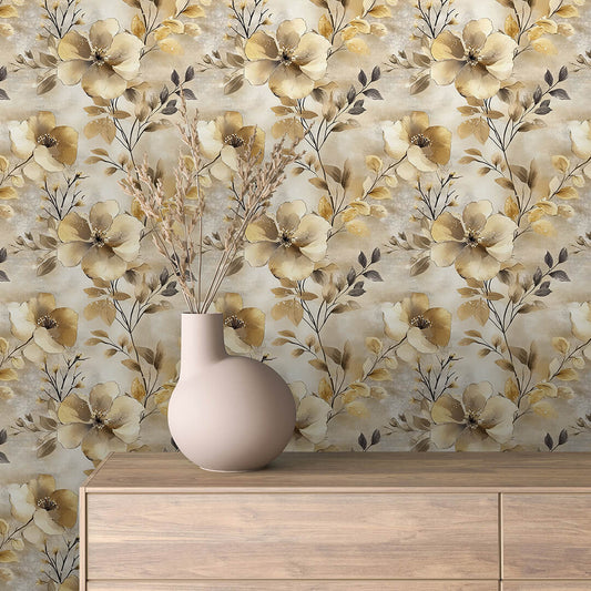 PVC-freie Tapete  schneller Versand▪️Einfach abziehen, aufkleben, fertig! Made in Germany PCC FoliaConcept - Opulente Blumentapete für Wohnbereiche, Esszimmer oder repräsentative Räume mit gehobenem Anspruch