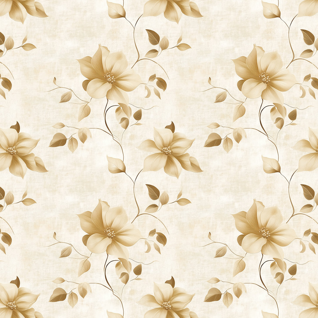 Florale Fototapete für helle Wohnräume, Flure oder klassische Schlafzimmer PVC-freie Tapete  schneller Versand▪️Selbstklebend Made in Germany PCC FoliaConcept