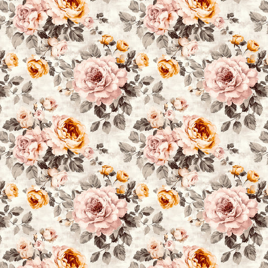 Romantische Kamelien in Altrosa & Senfgelb mit Vintage-Flair PVC-freie Tapete  schneller Versand▪️Einfach abziehen, aufkleben, fertig! Made in Germany PCC FoliaConcept