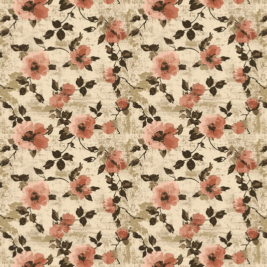 Romantische Vintagetapete in Altrosa & Braun mit rustikalem Flair. Selbstklebend & einfach anzubringen  Lieferzeit 2-4 Werktage Made in Germany vom Profi PCC FoliaConcept