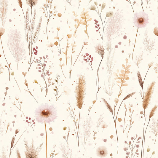 Zarte Trockenblumen-Tapete im Boho-Stil – mit selbstklebender Rückseite PVC-freie Tapete  schneller VersandMade in Germany PCC FoliaConcept