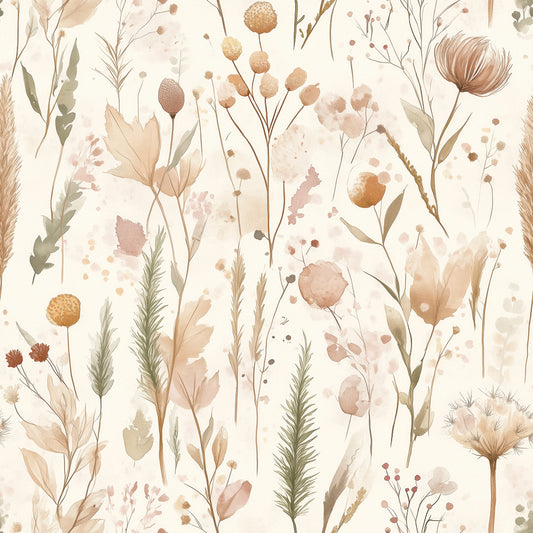 Trockenblumen & Gräsern für gemütliche Räume PVC-freie Tapete  schneller Versand▪️Einfach abziehen, aufkleben, fertig! Made in Germany PCC FoliaConcept