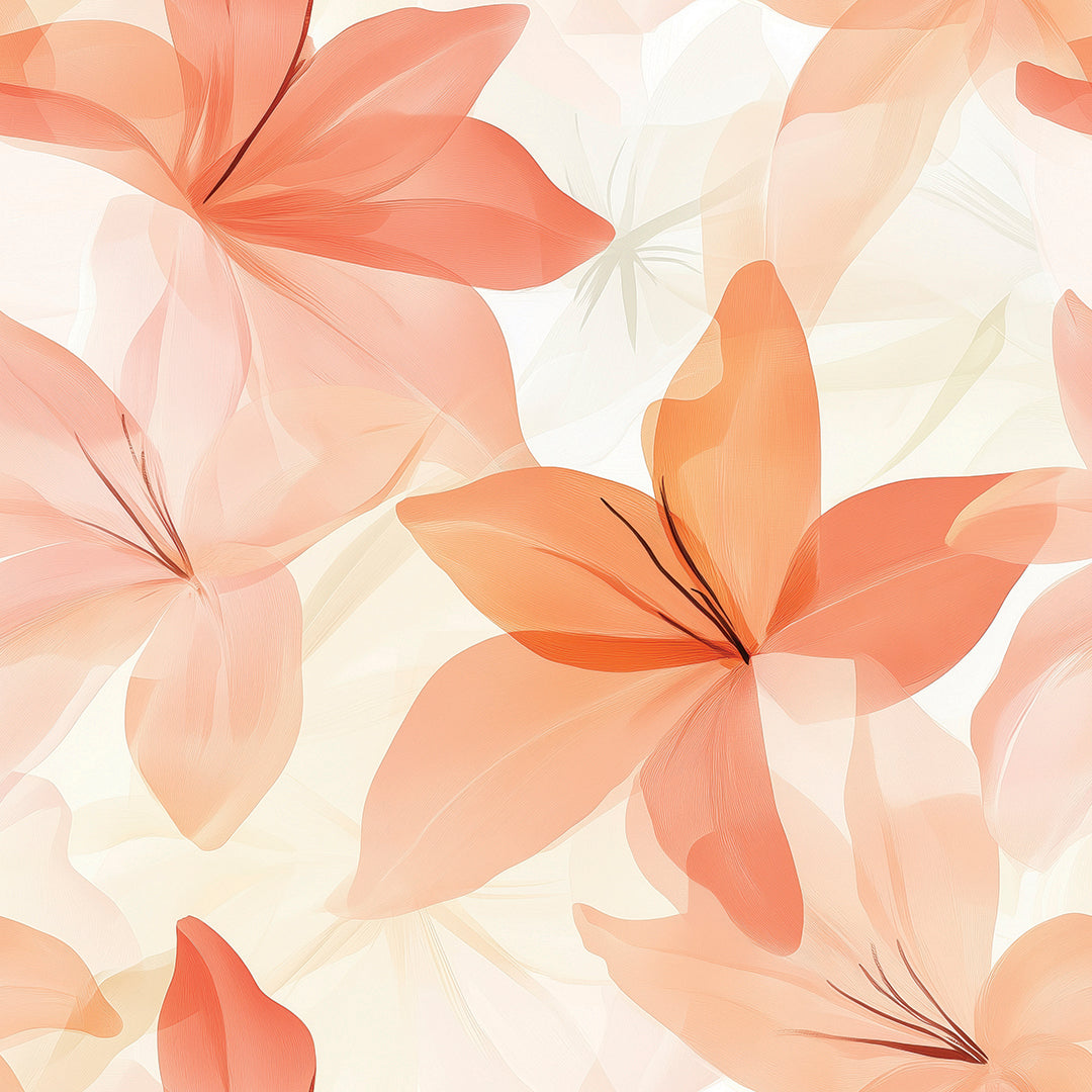 Elegante Blumentapete in Apricot- und PfirsichtönenPVC-freie Tapete  schneller Versand▪️Einfach abziehen, aufkleben, fertig! Made in Germany PCC FoliaConcept