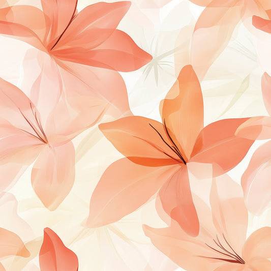 Elegante Blumentapete in Apricot- und PfirsichtönenPVC-freie Tapete  schneller Versand▪️Einfach abziehen, aufkleben, fertig! Made in Germany PCC FoliaConcept