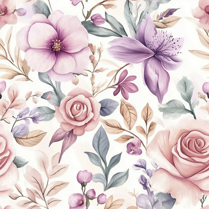 Aquarell-Tapete mit Rosen & Blüten für elegante Räume PVC-freie Tapete  schneller Versand▪️Einfach abziehen, aufkleben, fertig! Made in Germany PCC FoliaConcept