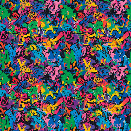 Neon-Graffiti Look  Bunte Kontraste  Selbstklebend & PVC-frei – by PCC FoliaConcept