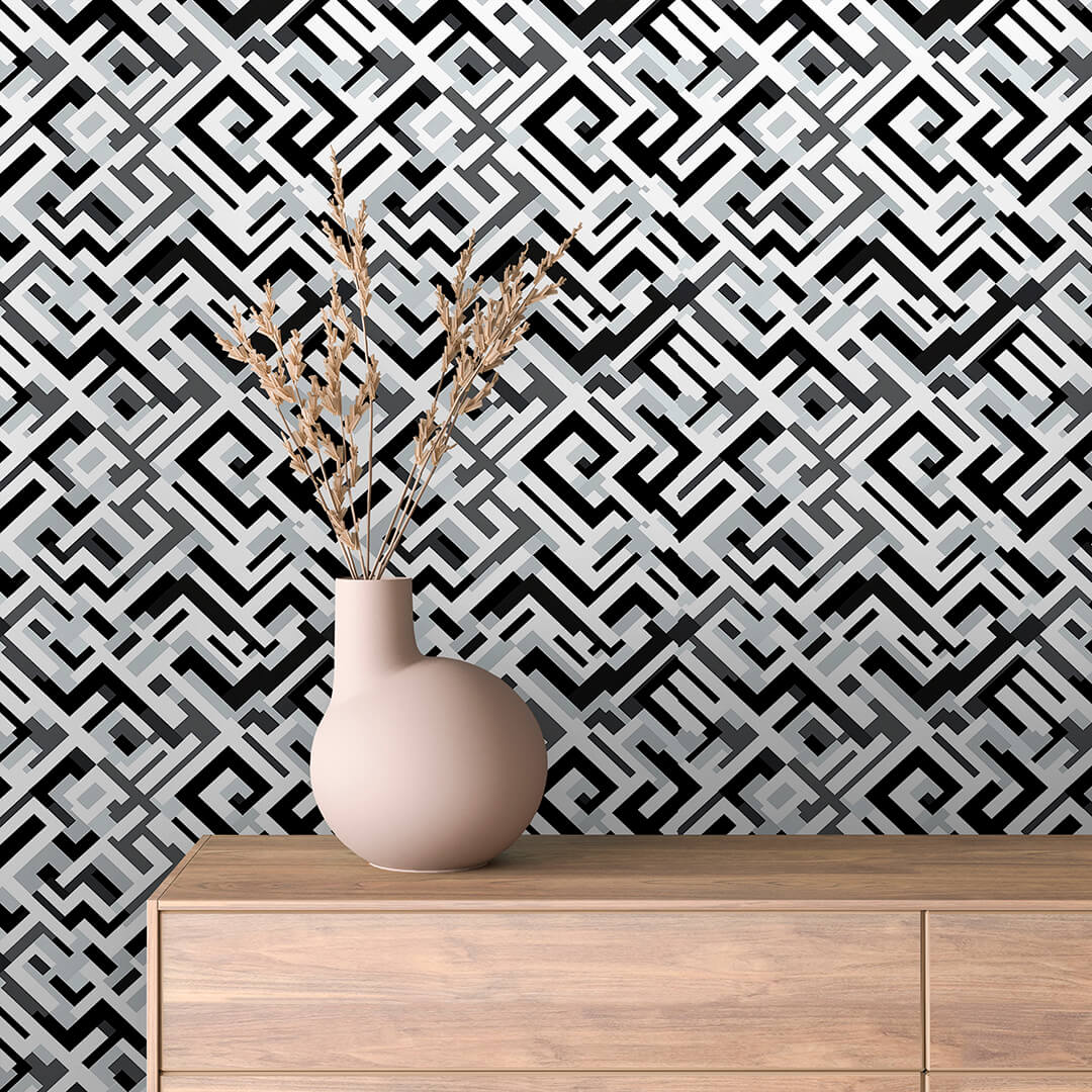 Schwarz-Grau Muster Geometrisch