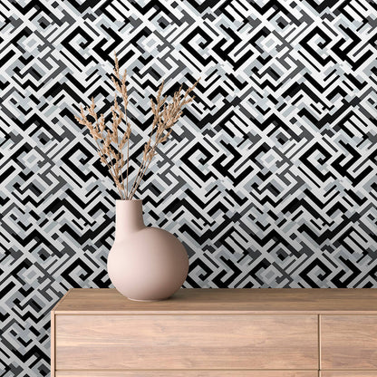 Schwarz-Grau Muster Geometrisch