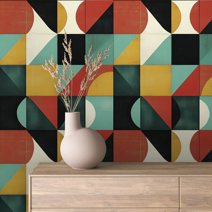 Buntes Retro Muster Geometrisch