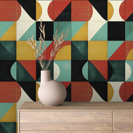 Buntes Retro Muster Geometrisch