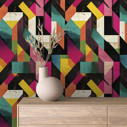 Bunt Geometrischer Retro-Look