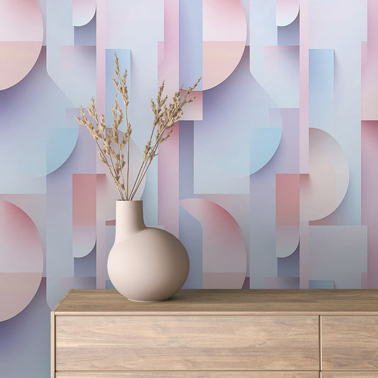 Pastell Blau Geometrisch