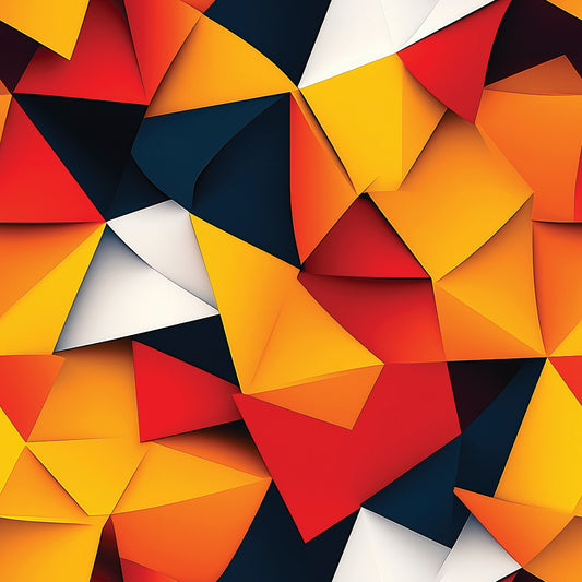 Faltoptik Feuerfarben Geometrisch