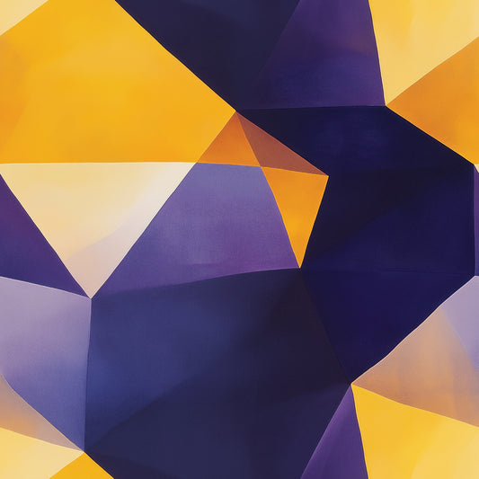 Faltoptik Blau-Gelb Geometrisch