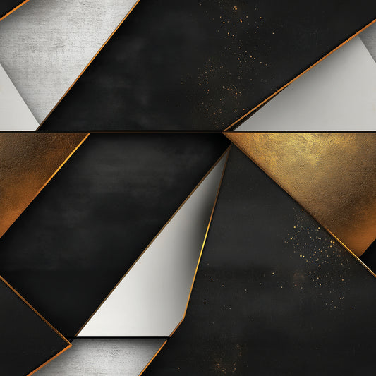 Schwarz Gold Silber Dreiecke Geometrisch
