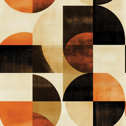 Retro Halbkreise Orange Geometrisch