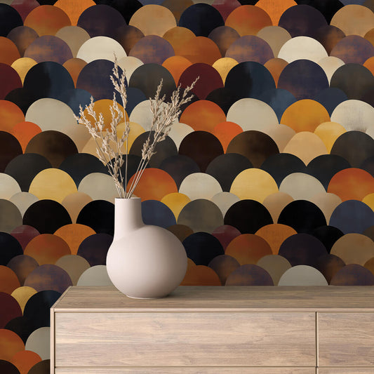 Retro Herbst Fächer Geometrisch