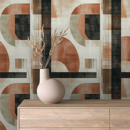 Retro Terrakotta Formen Geometrisch