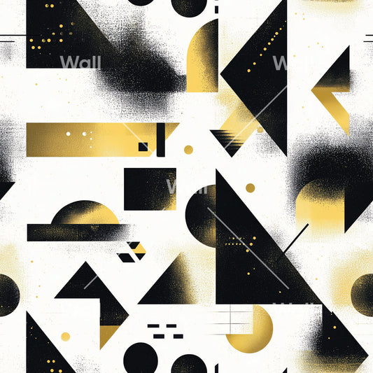 Schwarz Gold Muster Dreiecke Geometrisch