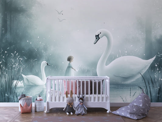 Märchenhafte Begegnung Kinderzimmer selbsklebende Fototapete