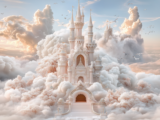 Wolkenschloss Kinderzimmer selbsklebende Fototapete
