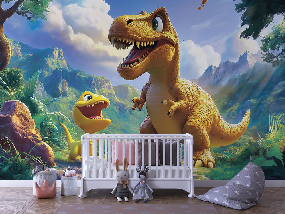 Rooooar! Dino Kinderzimmer selbsklebende Fototapete
