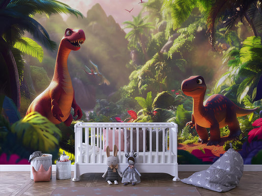 Dschungel der Dinosaurierträume Kinderzimmer selbsklebende Fototapete