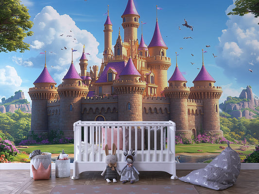 Schloss der Rosenprinzessin Kinderzimmer selbsklebende Fototapete