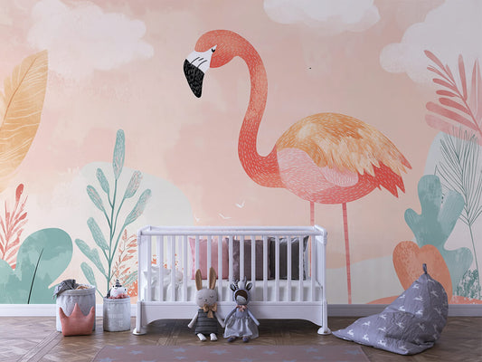 Flamingo Pastelltraum Kinderzimmer selbsklebende Fototapete