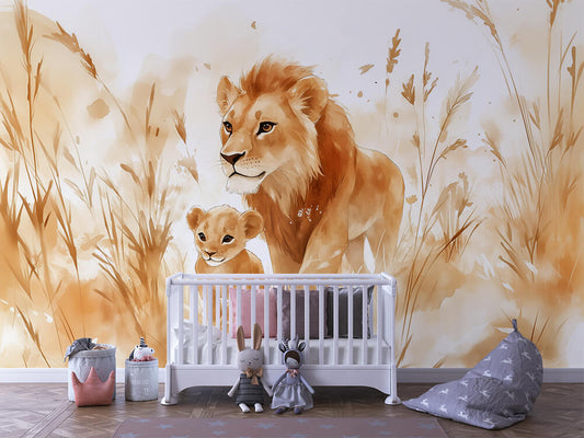 Löwenstolz in der Savanne Kinderzimmer selbsklebende Fototapete