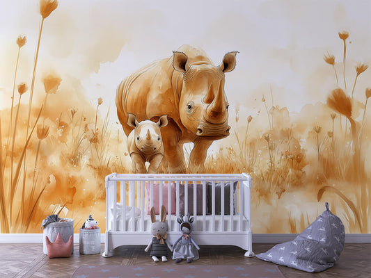 Kleine Hörner, große Herzen Kinderzimmer selbsklebende Fototapete