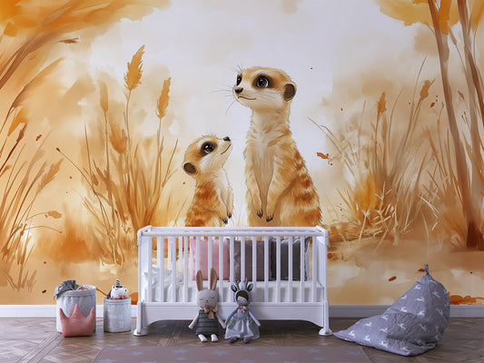 Herzblicke aus dem Erdloch Kinderzimmer selbsklebende Fototapete