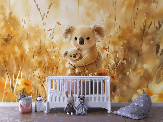 Sonnengruß aus dem Koalafeld Kinderzimmer selbsklebende Fototapete