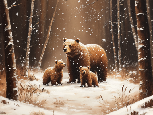 Winterspaziergang im Bärenwald Kinderzimmer selbsklebende Fototapete