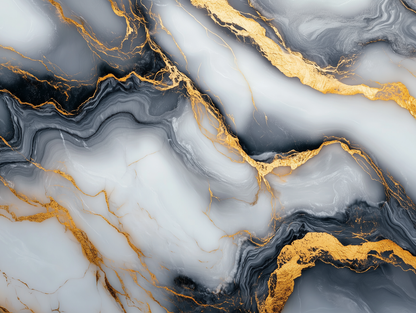 3D Marmor Tapete in Rauchgrau mit Gold  Edler Look & selbstklebend  PVC-frei – Pimp My Wall