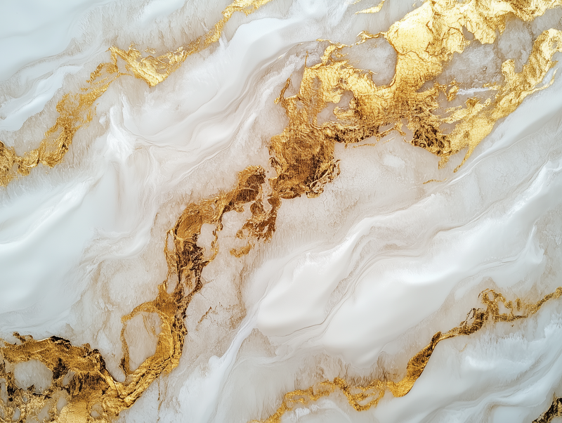 3D Marmor Tapete in Weißgold  Fließender Look & selbstklebend  PVC-frei – Pimp My Wall