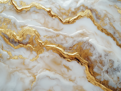 3D Marmor Tapete in Weiß mit Kristallgold  Glänzende Optik & selbstklebend  PVC-frei – Pimp My Wall