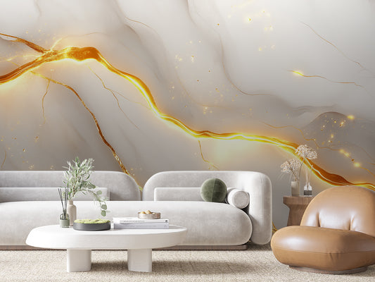 Leuchtender Marmor in Beige & Gold