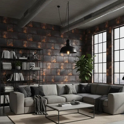Metallic Wallpaper Armored Steel Plates