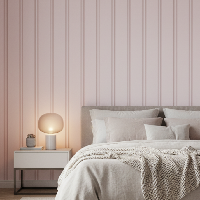 Rosé Struktur Latten Tapete