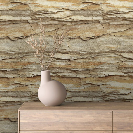 Layered Beige Stone