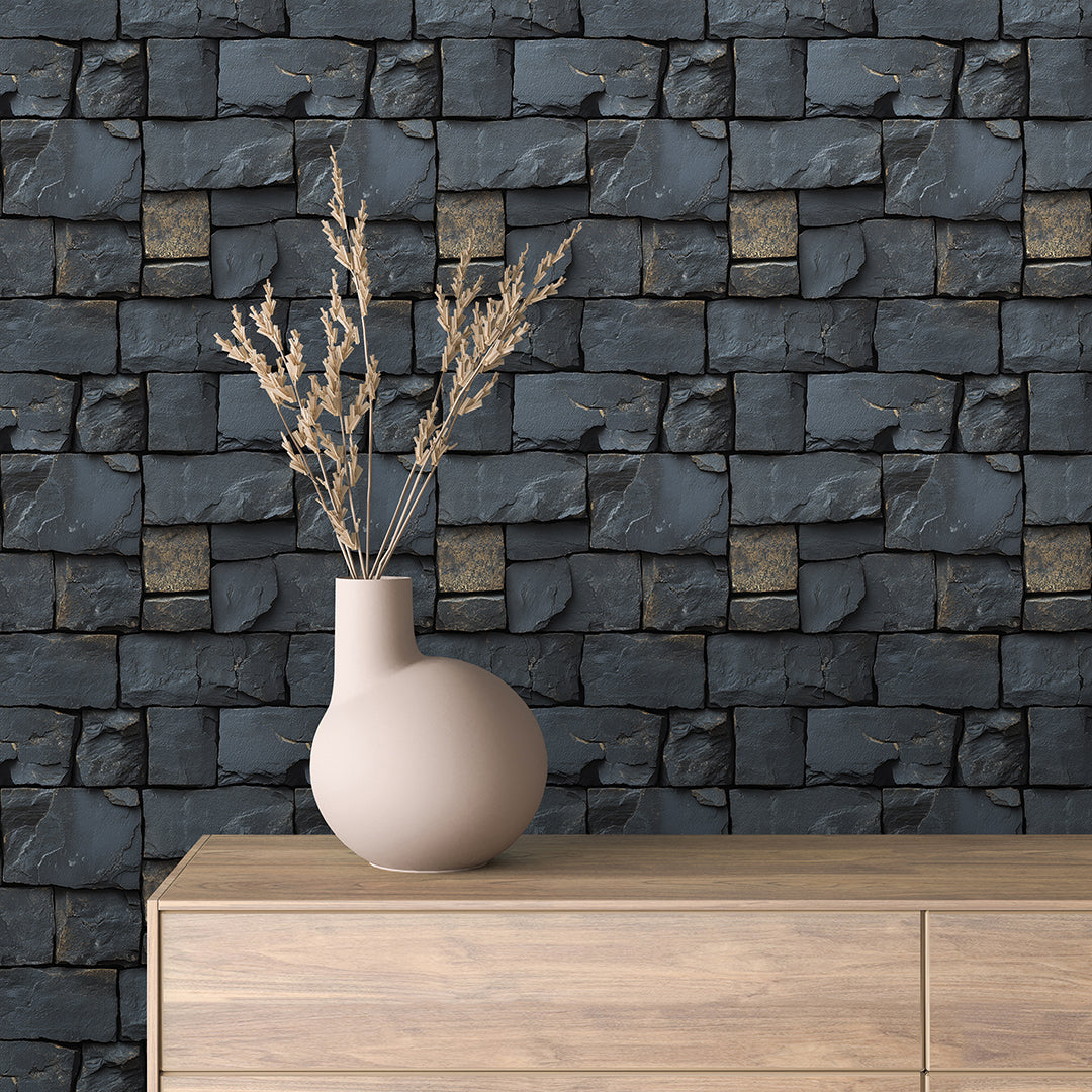 Gestalte deine Wände neu! Tapete im Schiefer-Beton-Mix für urbane Wandgestaltung  PVC-frei, selbstklebend & langlebig  Design von PCC FoliaConcept – modern & strukturiert 