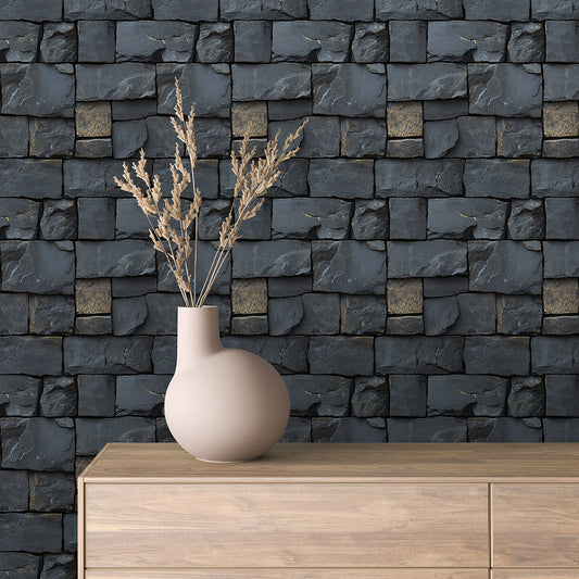 Gestalte deine Wände neu! Tapete im Schiefer-Beton-Mix für urbane Wandgestaltung  PVC-frei, selbstklebend & langlebig  Design von PCC FoliaConcept – modern & strukturiert 