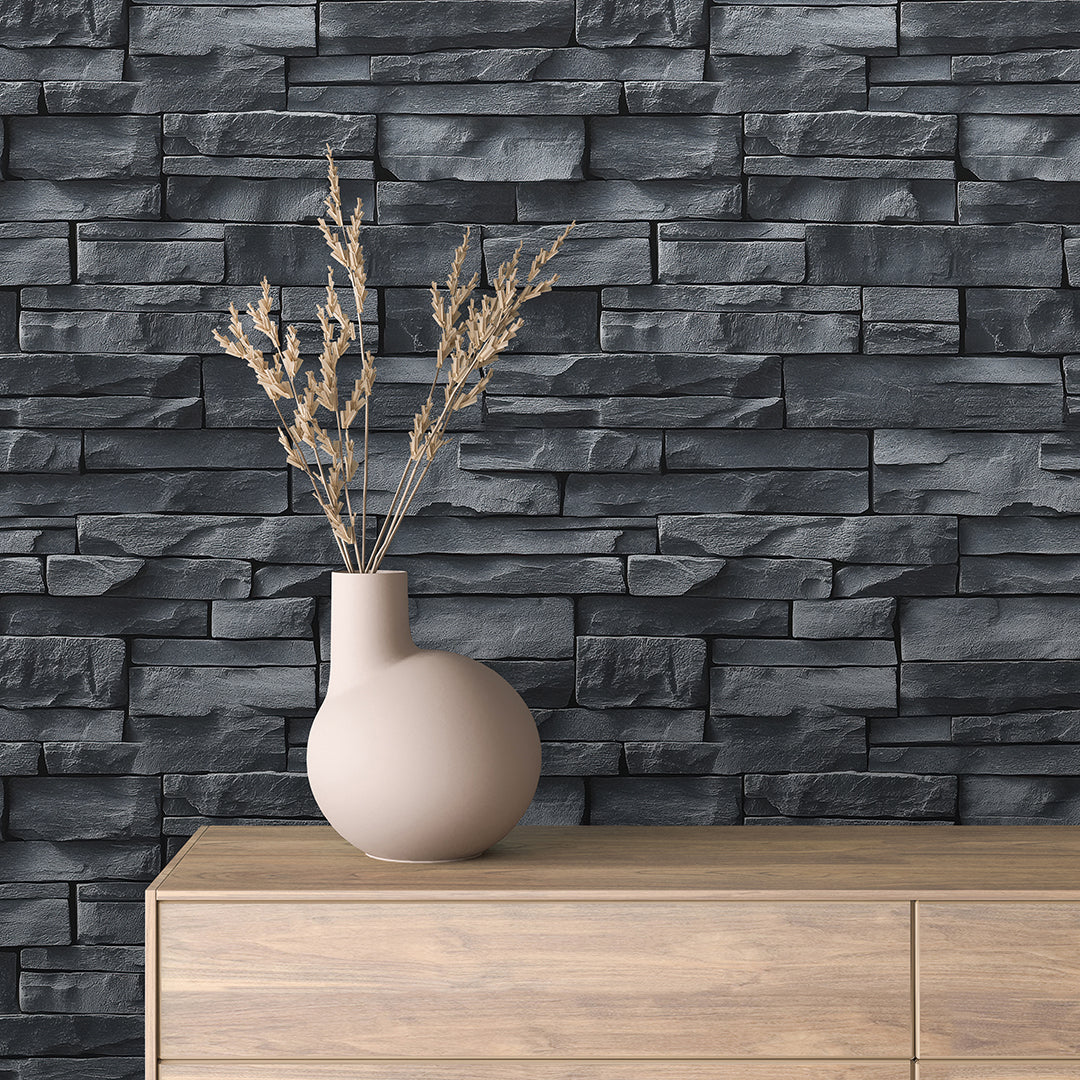  Tapete in moderner Schieferplatten-Optik  PVC-frei, selbstklebend & hochwertig strukturiert  Design by PCC FoliaConcept – reduziert, edel, ausdrucksstark