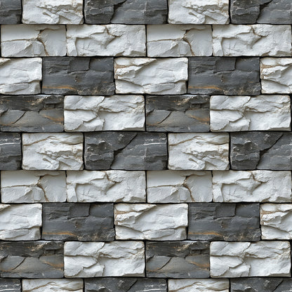  Tapete mit Bruchsteinstruktur in Hell- & Dunkelgrau  Selbstklebend, PVC-frei & robust  Für moderne Raumgestaltung mit rustikalem Twist – by PCC FoliaConcept