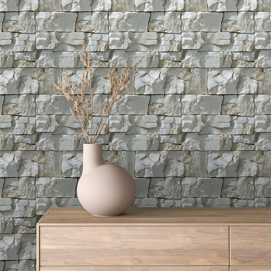  Naturstein-Tapete im mediterranen Stil  PVC-frei & selbstklebend  Perfekt für Wohnwände, Restaurants & Hotels – by PCC FoliaConcept 