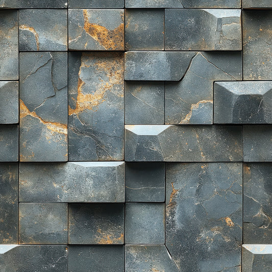 Gestalte deine Wände neu! Ausdrucksstarke Naturstein-Optik mit feinen Goldakzenten  Geometrisch betonte Tiefenwirkung  Für markante Innenräume – by PCC FoliaConcept