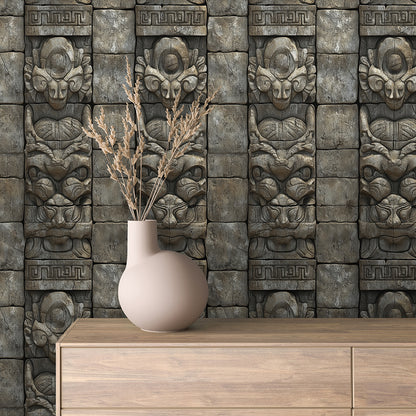 Tempel-Relief in Steinoptik  Ausdrucksstark & monumental  Selbstklebend & PVC-frei – by PCC FoliaConcept